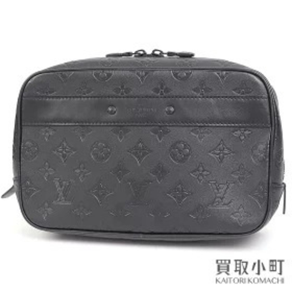 Louis Vuitton Toilette Monogram Shadow Black Clutch Shoulder Bag Clutch LV